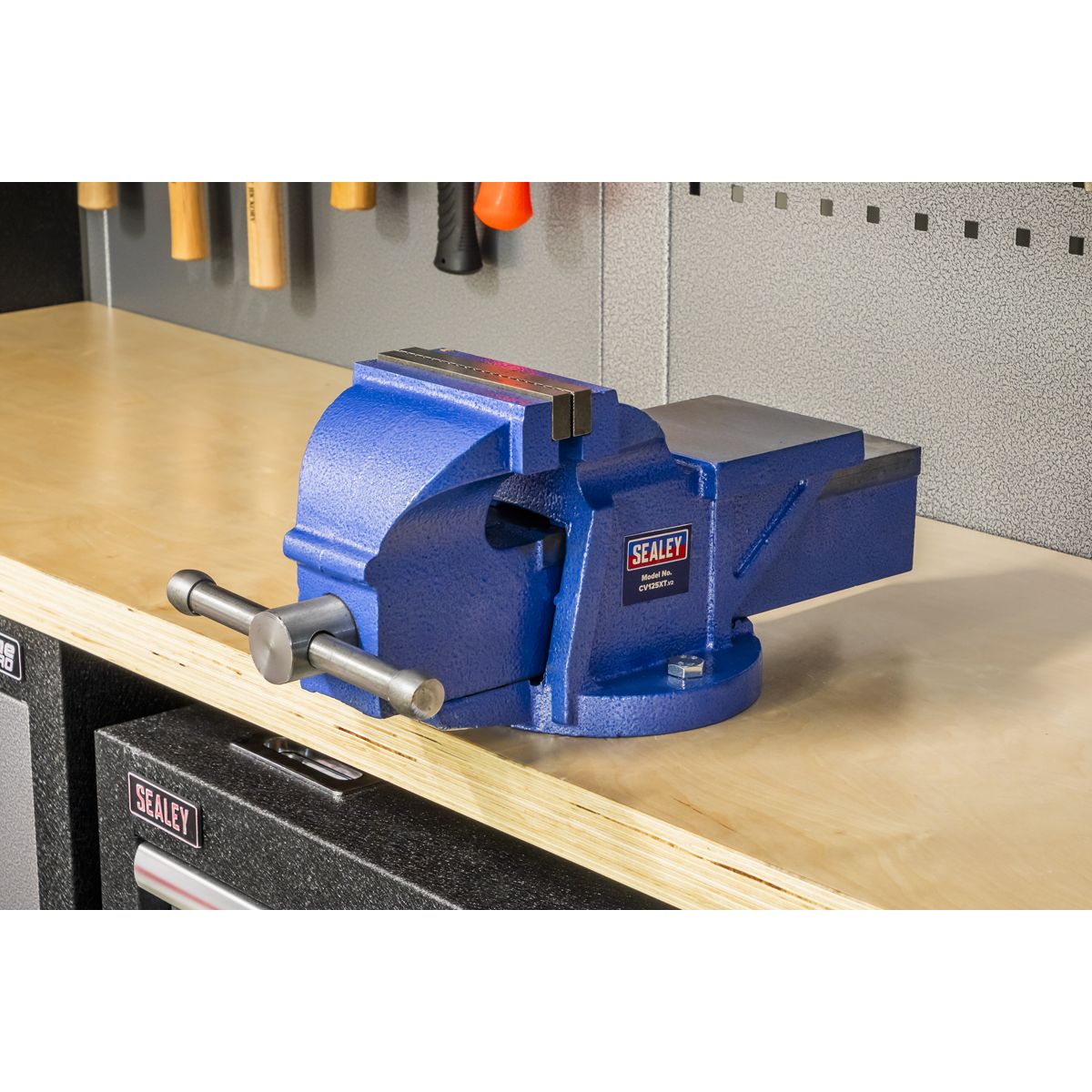 Sealey Professional Heavy-Duty Fixed Base Vice 125mm - Image 3