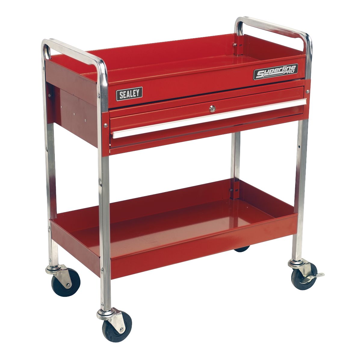 Sealey Superline PRO Heavy-Duty Trolley with Lockable Drawer 2-Level - Image 1