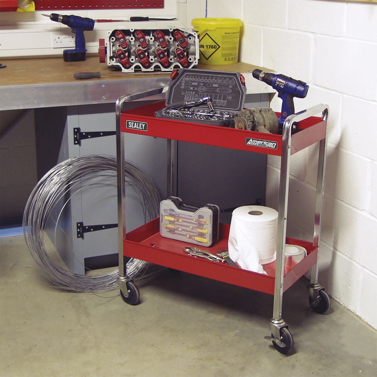 Sealey American PRO Heavy-Duty Trolley 2-Level - Image 3