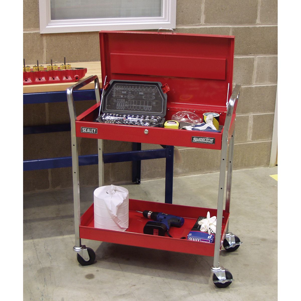 Sealey Superline PRO Heavy-Duty Trolley with Lockable Top 2-Level - Image 5