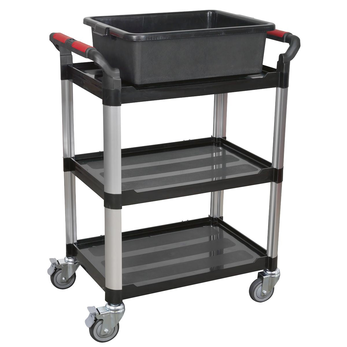 Sealey Composite Workshop Trolley 3-Level/3 Wall - Image 5