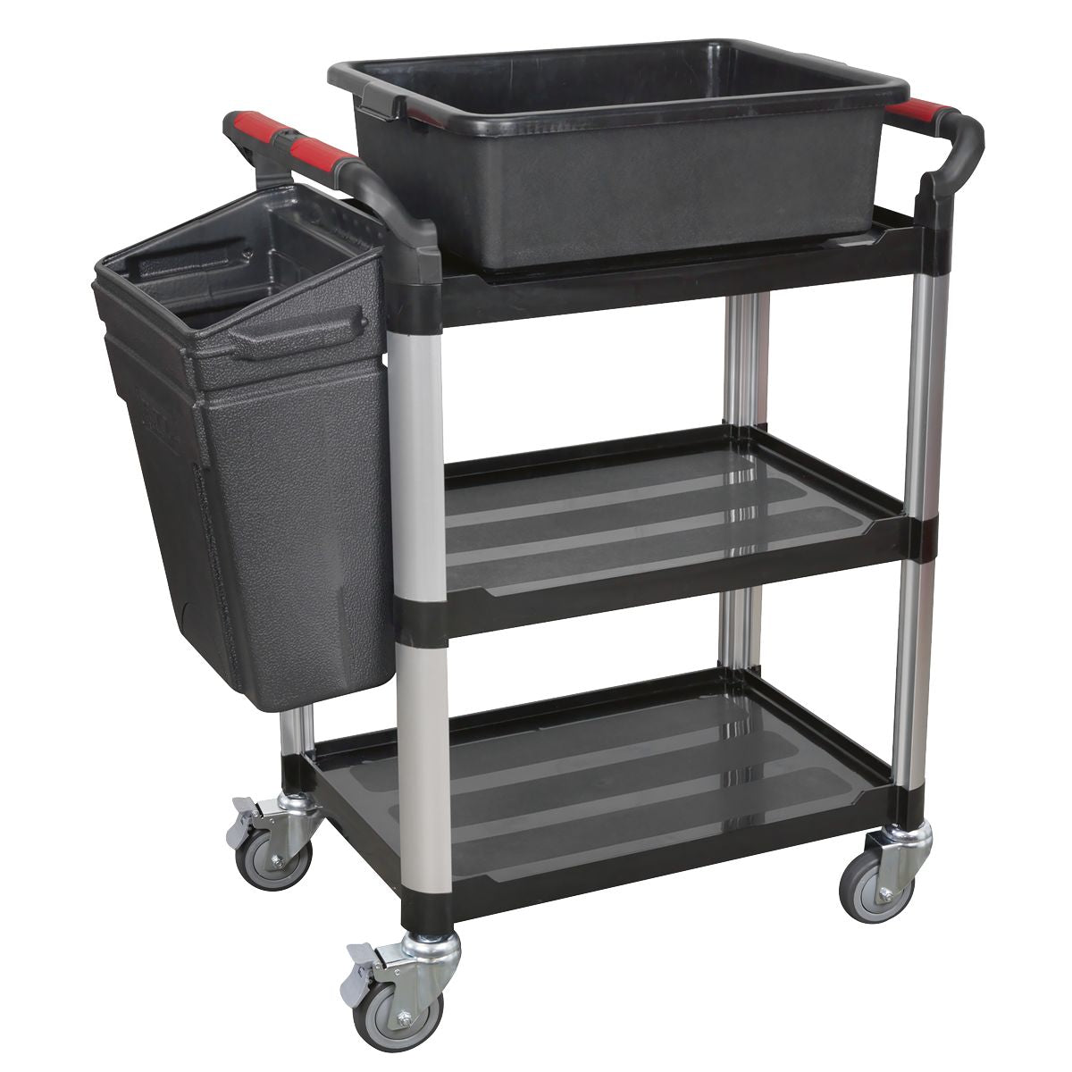 Sealey Composite Workshop Trolley 3-Level/3 Wall - Image 6