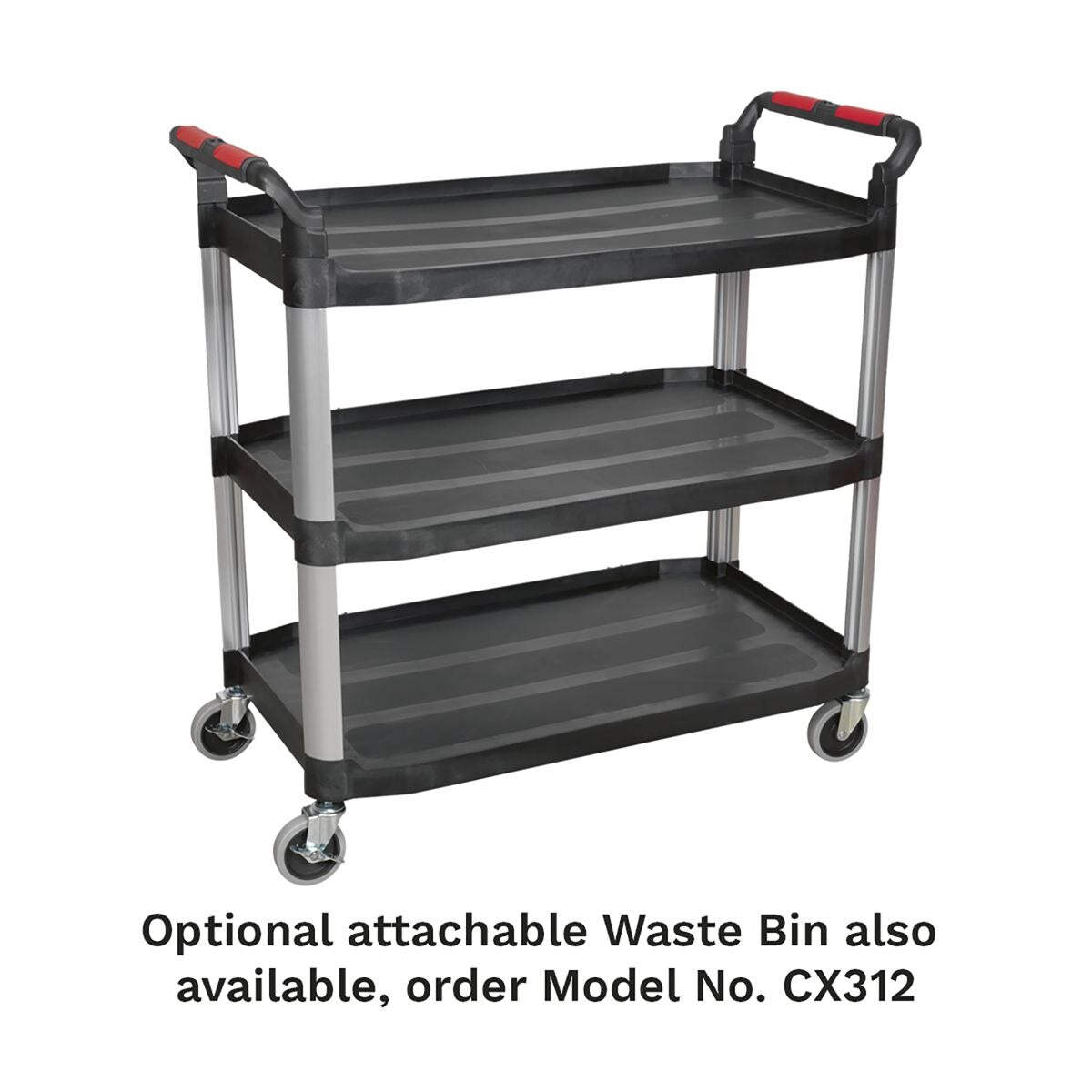 Sealey Composite Workshop Trolley 3-Level/3 Wall - Image 3