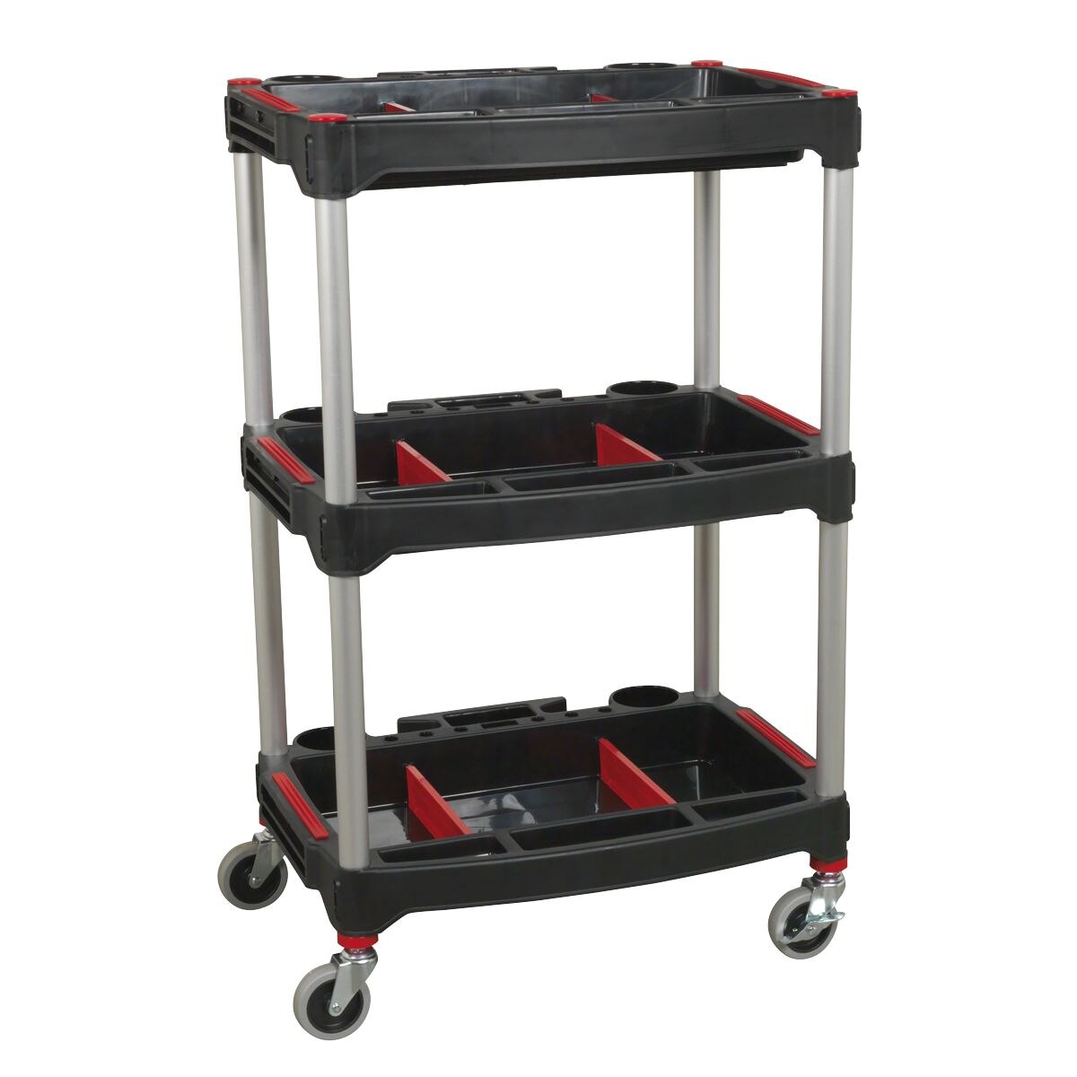 Sealey Composite Workshop Trolley with Parts Storage 3-Level - Image 4