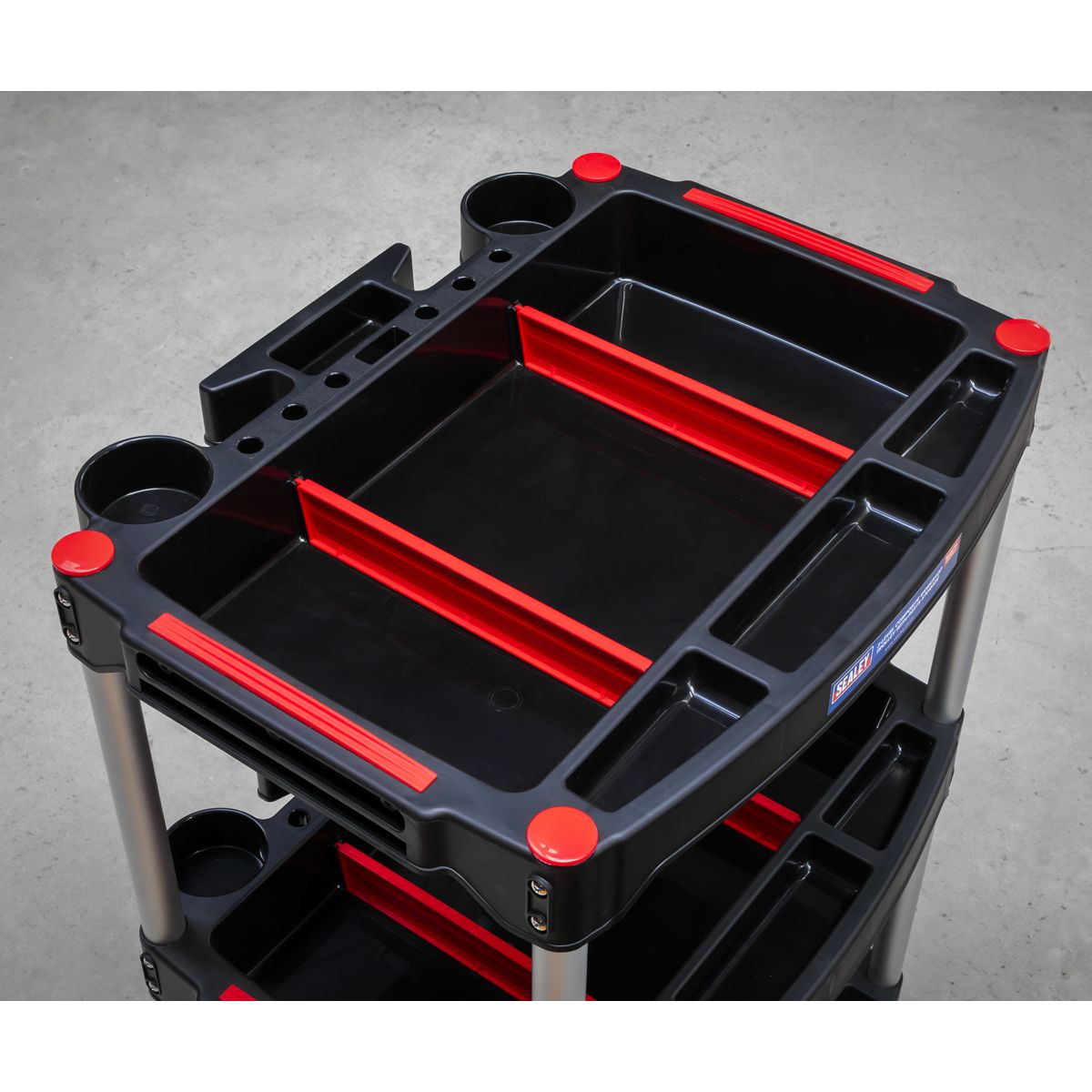 Sealey Composite Workshop Trolley with Parts Storage 3-Level - Image 8