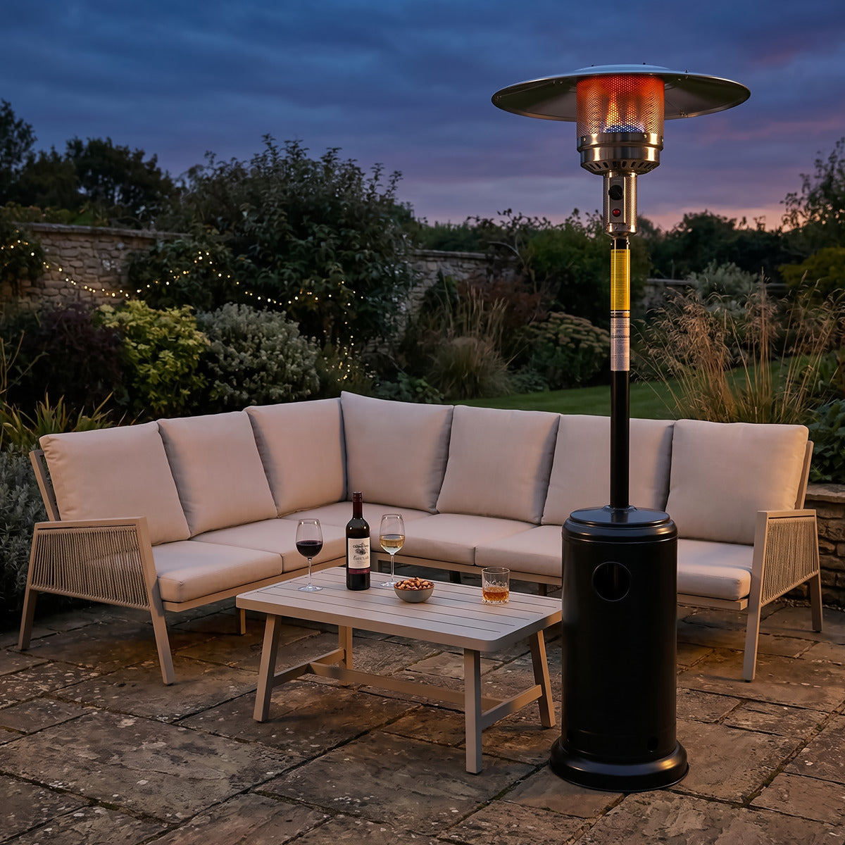 Dellonda Outdoor Garden Gas Patio Heater 13kW Commercial & Domestic Use, Black DG1
