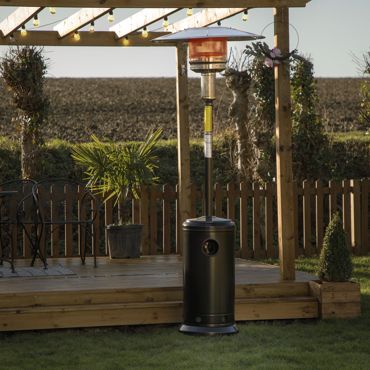 Dellonda Outdoor Garden Gas Patio Heater 13kW Commercial & Domestic Use, Black DG1