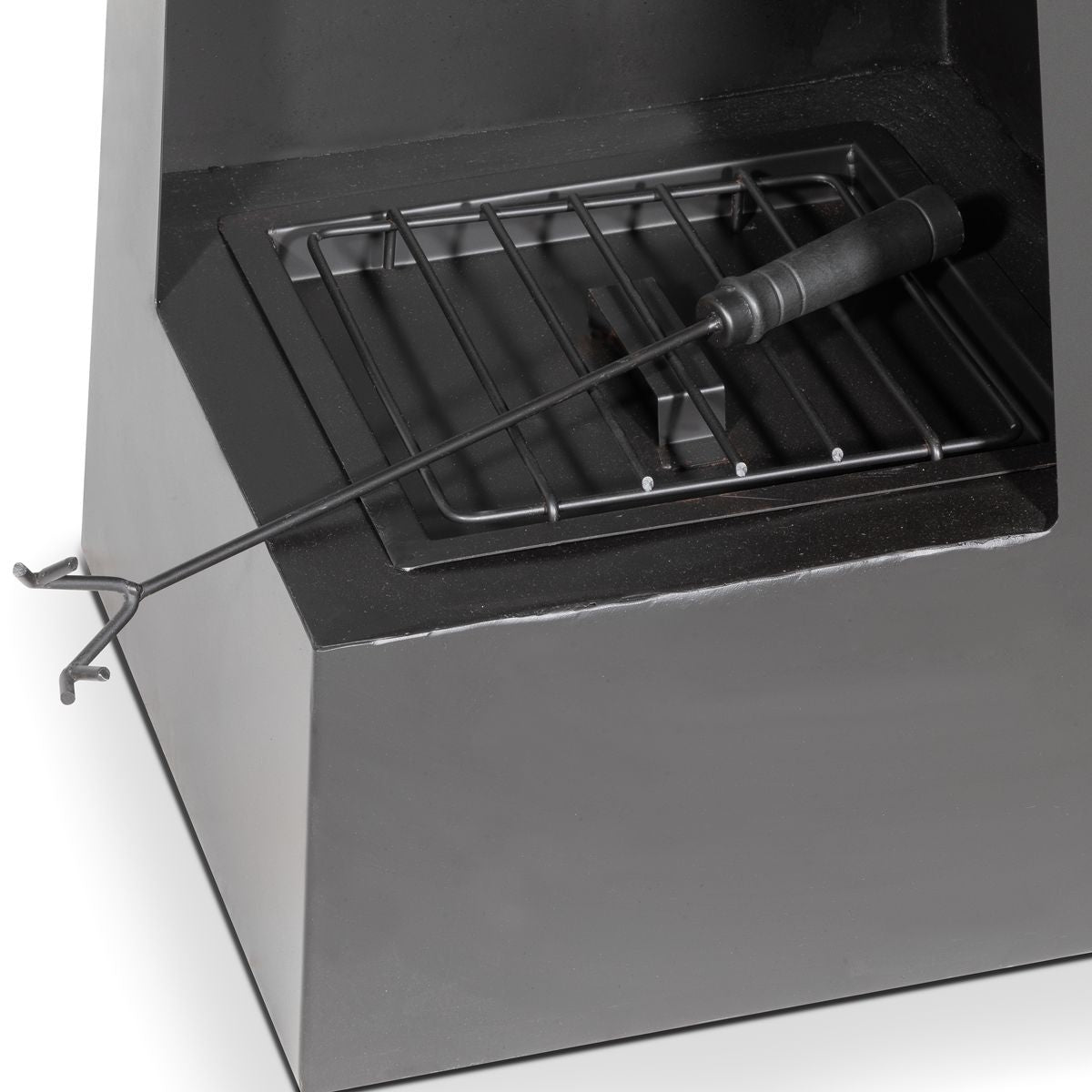 Dellonda Chiminea, Wood Burner, Heater for Outdoors W45cm x H150cm - Black Steel - Image 5