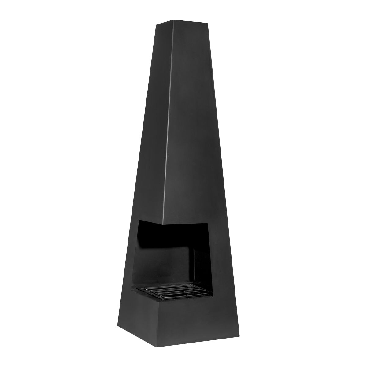 Dellonda Chiminea, Wood Burner, Heater for Outdoors W45cm x H150cm - Black Steel - Image 9
