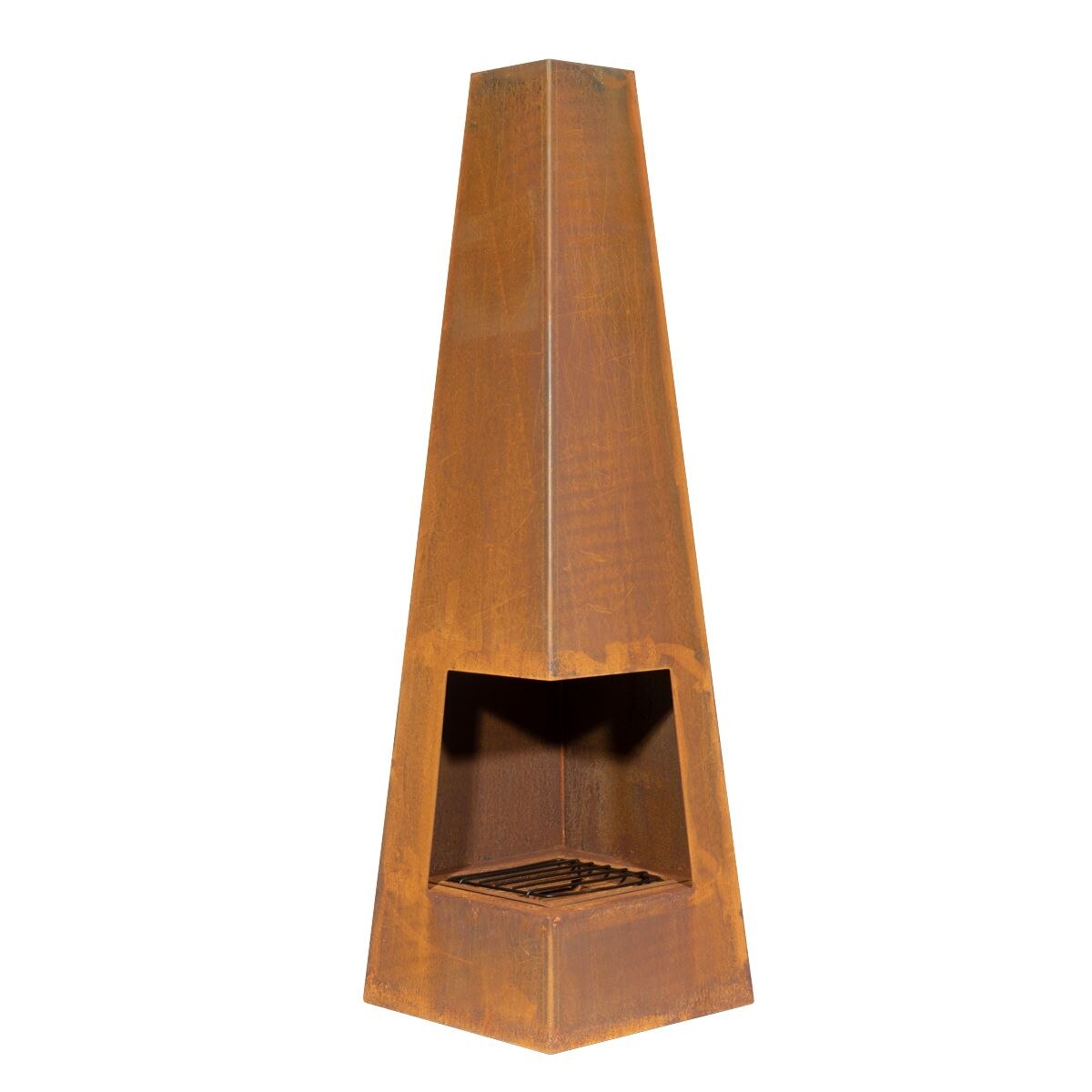 Dellonda Chiminea, Wood Burner, Heater for Outdoors W45cm x H150cm, Corten Steel - Image 3