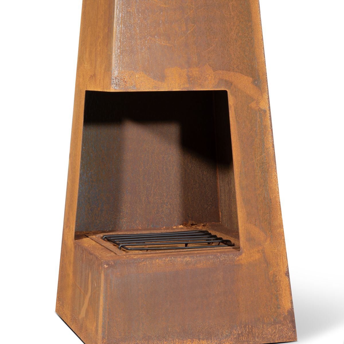 Dellonda Chiminea, Wood Burner, Heater for Outdoors W45cm x H150cm, Corten Steel - Image 7