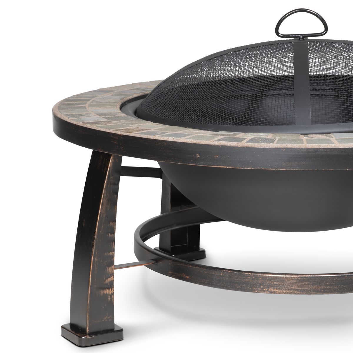 Dellonda 30" Deluxe Traditional Style Fire Pit/Fireplace/Outdoor Heater - Slate - Image 9