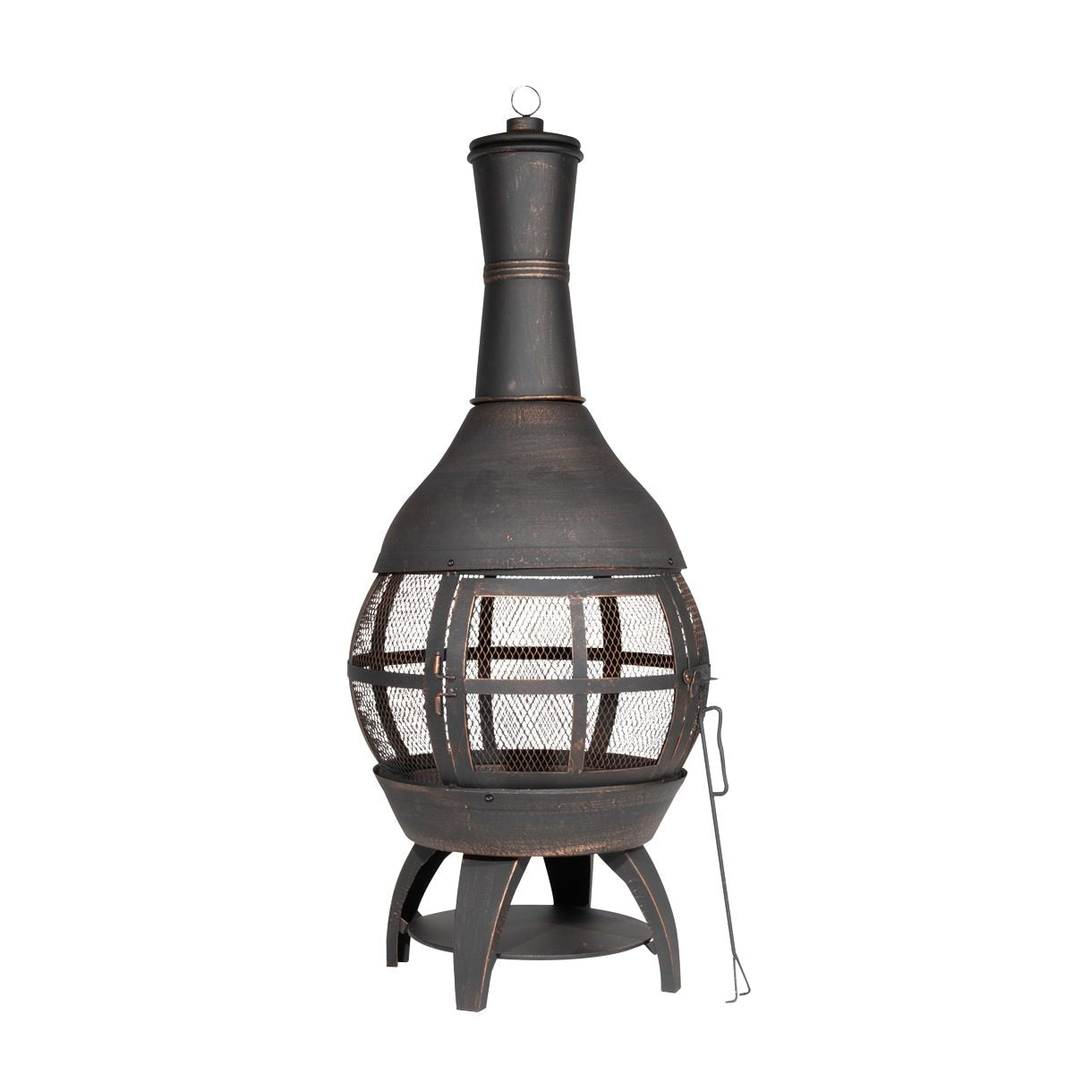 Dellonda Deluxe 360° Chiminea/Fire Pit/Outdoor Heater - Antique Bronze Finish - DG112 - Image 1