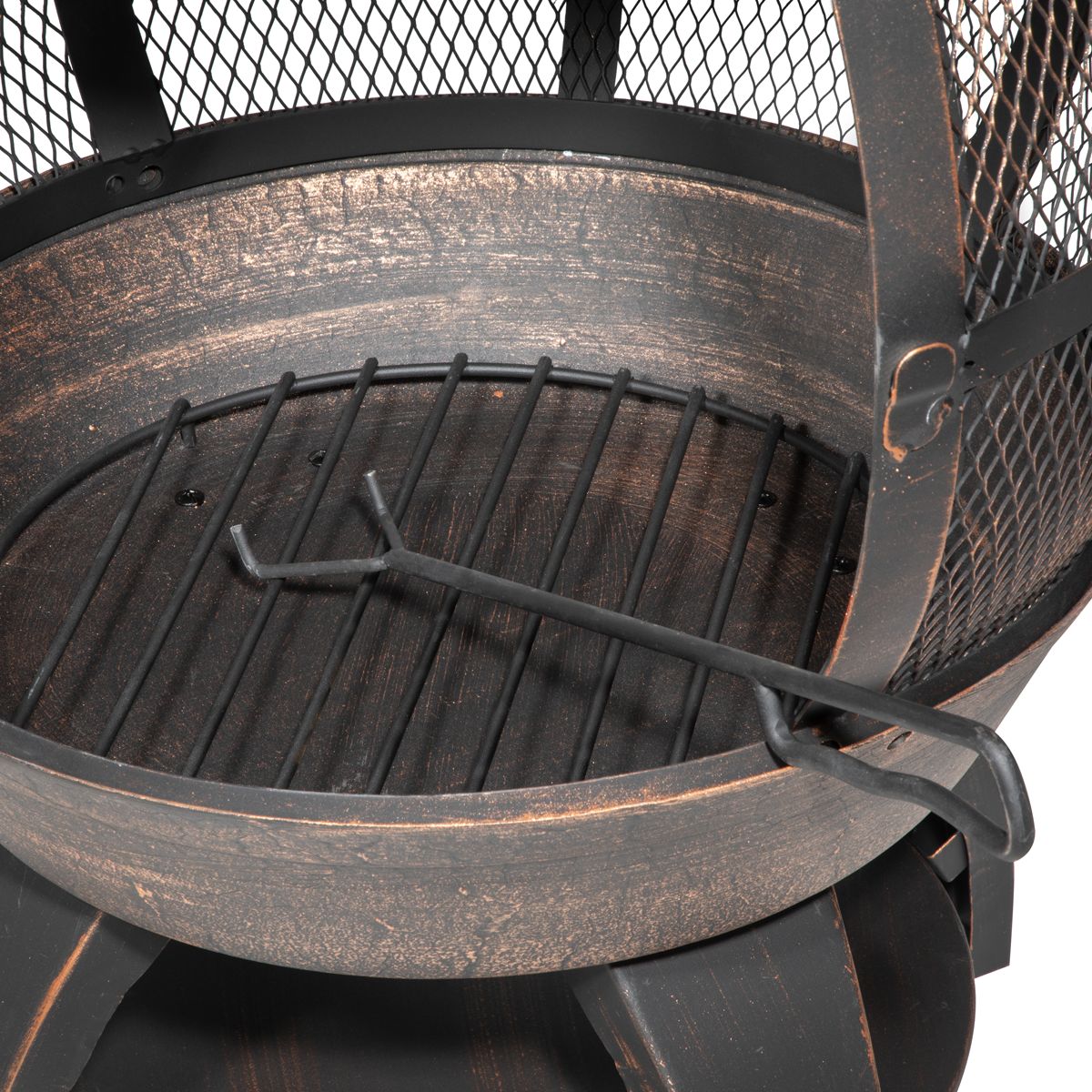 Dellonda Deluxe 360° Chiminea/Fire Pit/Outdoor Heater - Antique Bronze Finish - DG112 - Image 5