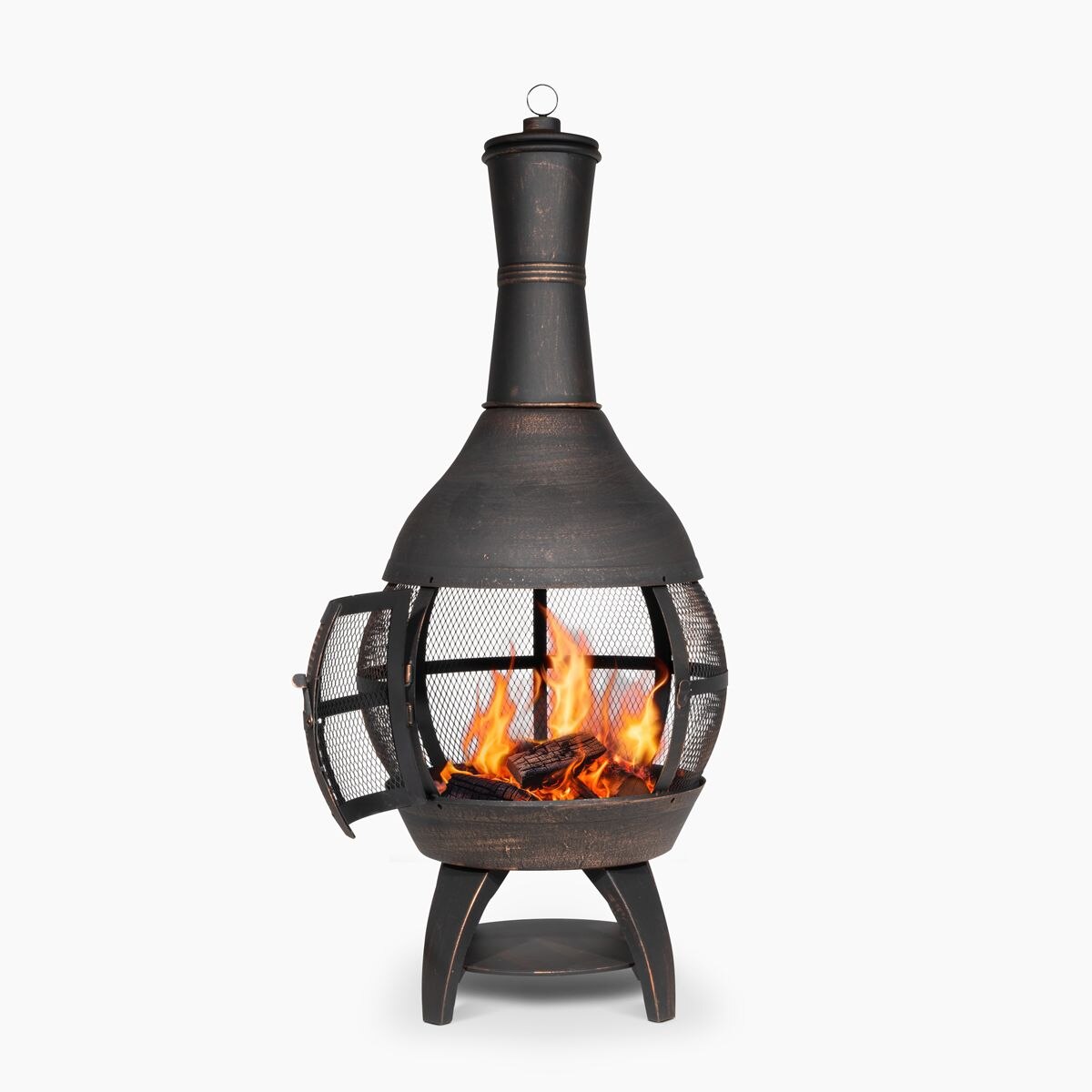 Dellonda Deluxe 360° Chiminea/Fire Pit/Outdoor Heater - Antique Bronze Finish - DG112 - Image 7