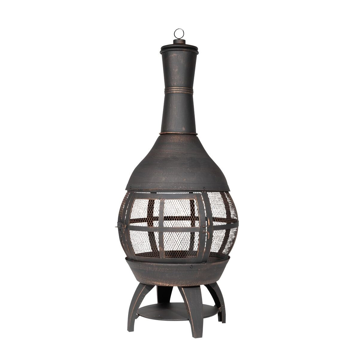 Dellonda Deluxe 360° Chiminea/Fire Pit/Outdoor Heater - Antique Bronze Finish - DG112 - Image 9