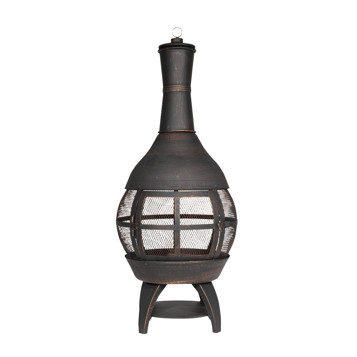 Dellonda Deluxe 360° Chiminea/Fire Pit/Outdoor Heater - Antique Bronze Finish - DG112 - Image 10
