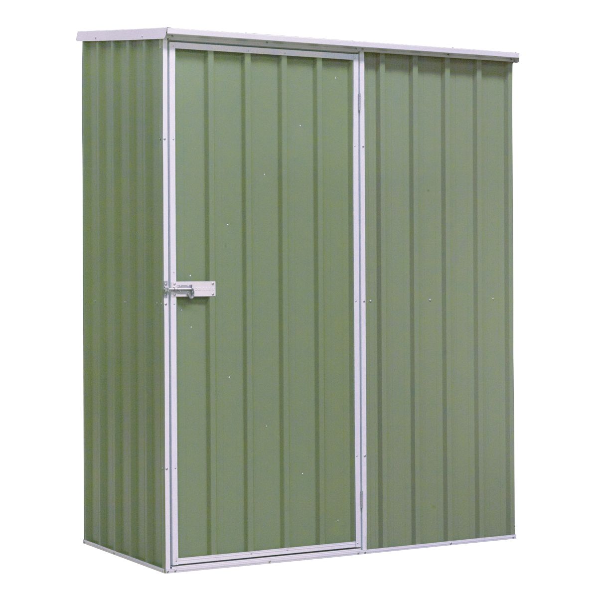 Dellonda Galvanized Steel Storage Shed with Pent Style Roof 150 x 80 x 190cm - Green - Image 1
