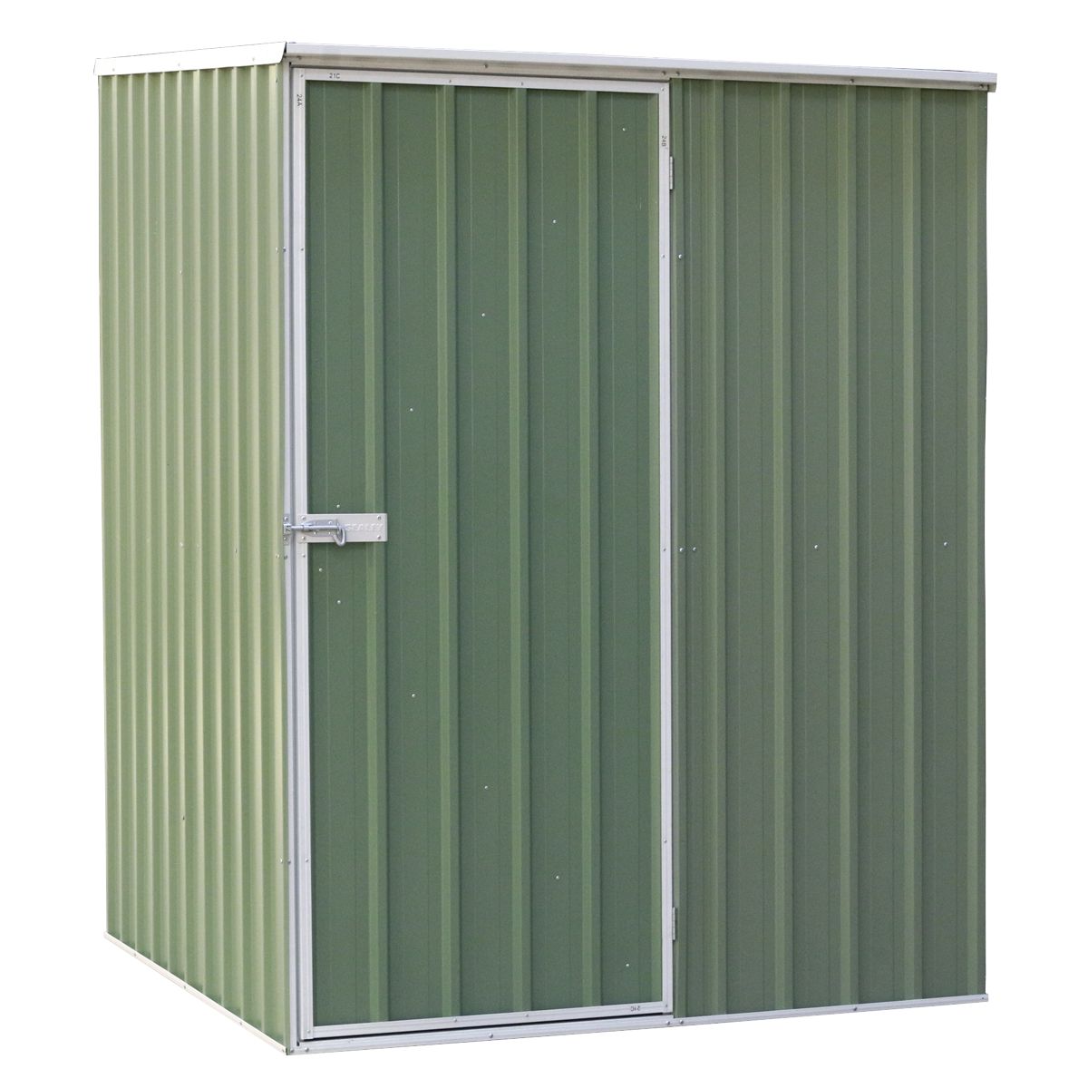 Dellonda Galvanized Steel Storage Shed with Pent Style Roof 151 x 151 x 200cm - Green - Image 1
