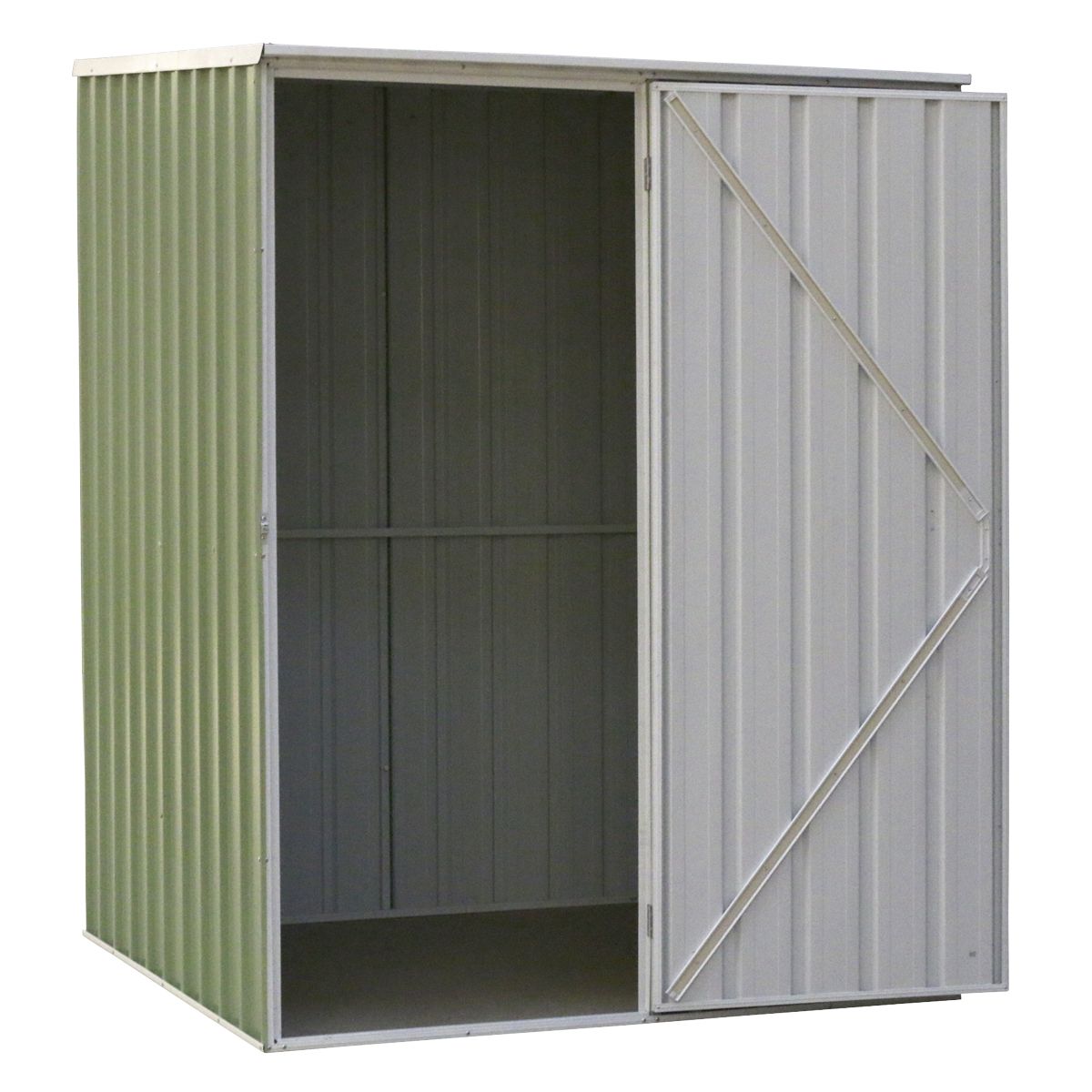 Dellonda Galvanized Steel Storage Shed with Pent Style Roof 151 x 151 x 200cm - Green - Image 3