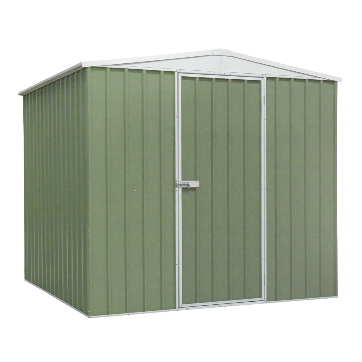 Dellonda Galvanized Steel Storage Shed with Apex Style Roof 230 x 230 x 220cm - Green - Image 1