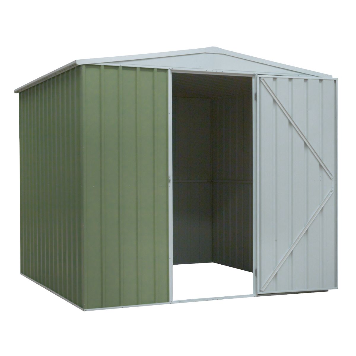 Dellonda Galvanized Steel Storage Shed with Apex Style Roof 230 x 230 x 220cm - Green - Image 4