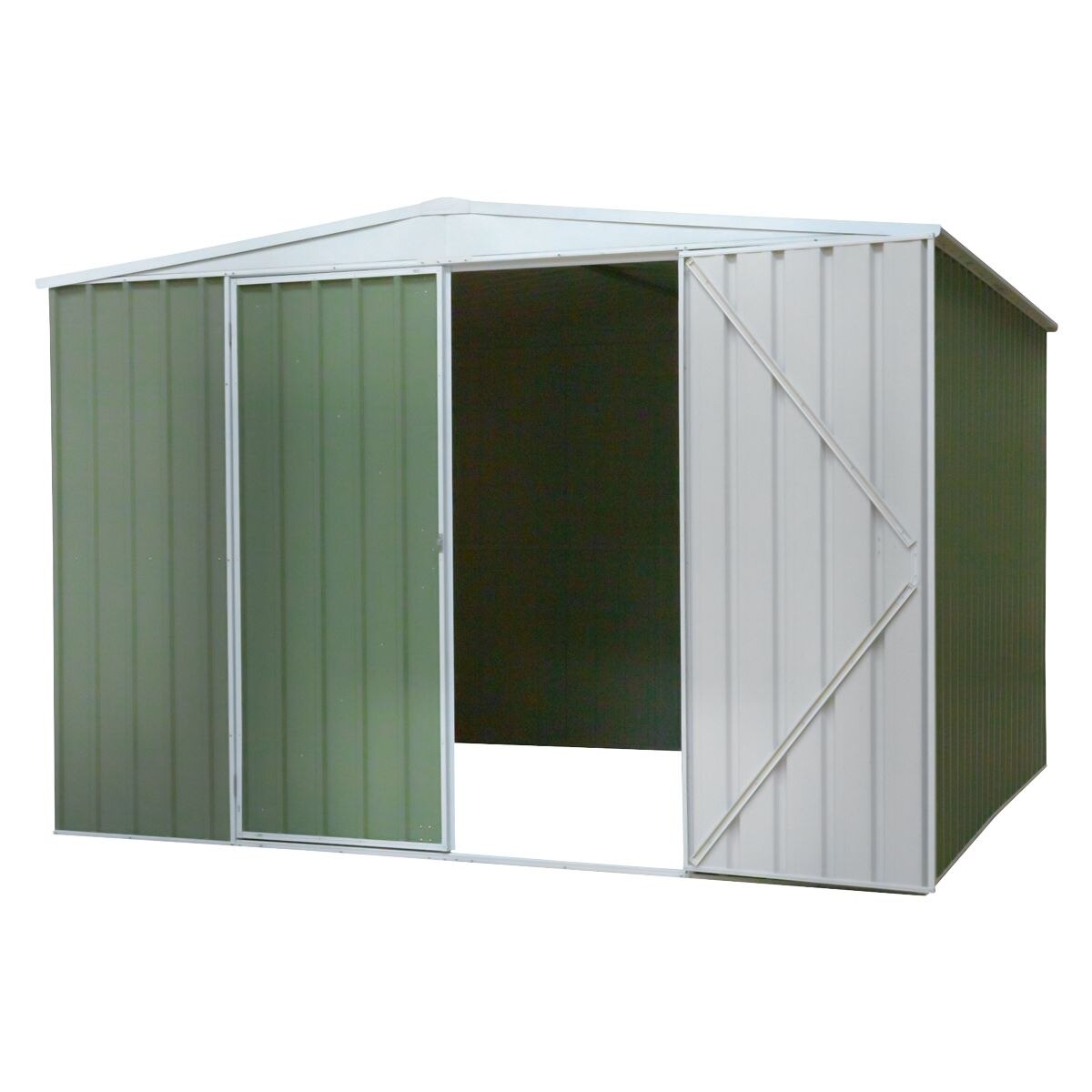 Dellonda Galvanized Steel Storage Shed with Apex Style Roof 300 x 300 x 220cm - Green - Image 4