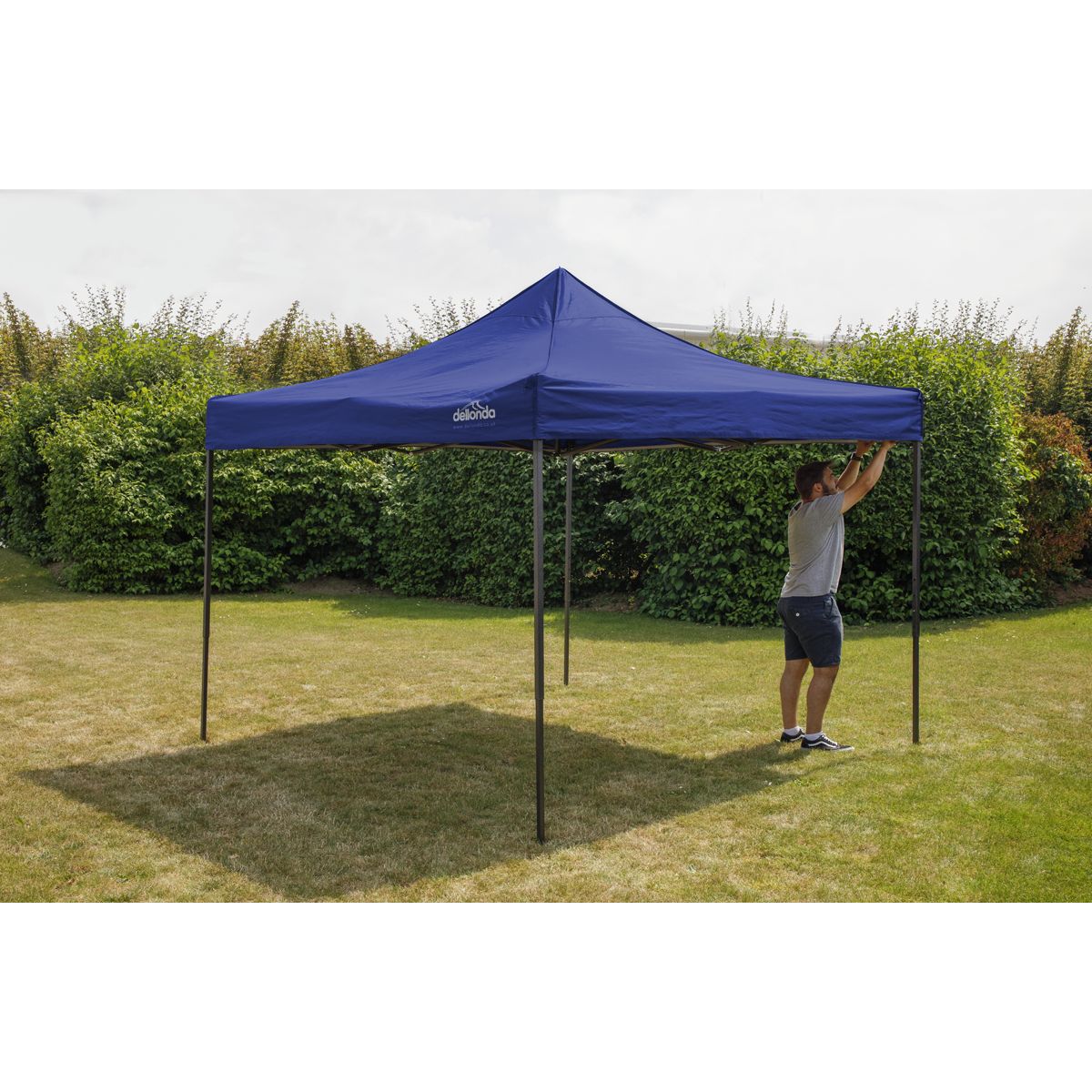 Dellonda Premium 2x2m Pop-Up Gazebo, - Blue Canopy - Image 2