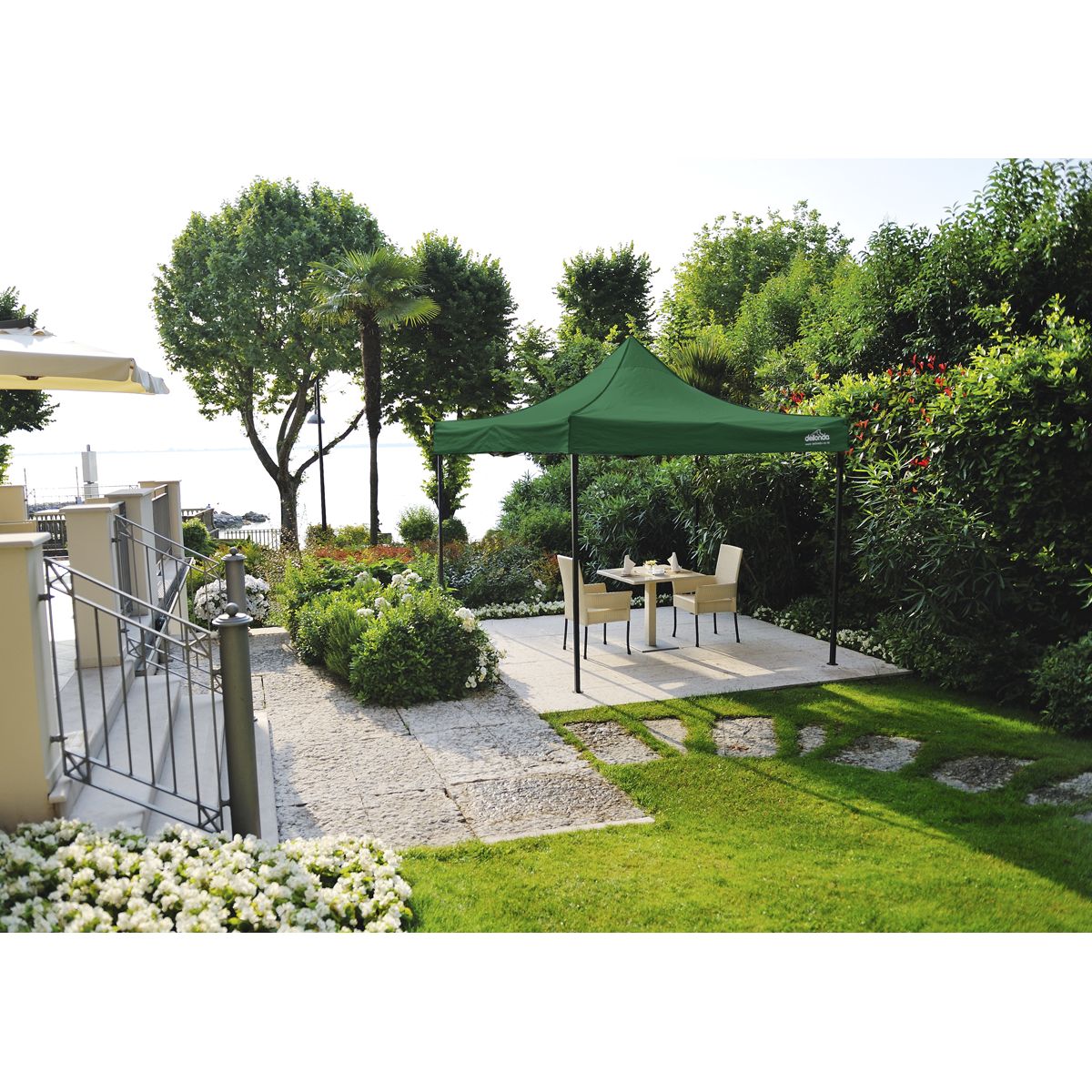 Dellonda Premium 2x2m Pop-Up Gazebo, - Dark Green Canopy - Image 8