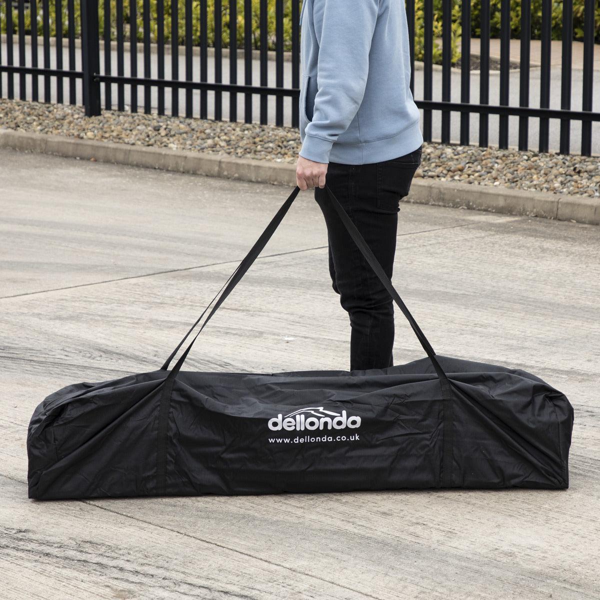 Dellonda Premium 3 x 4.5m Pop-Up Gazebo, Heavy Duty, PVC Coated, Water-Resistant Fabric, Supplied with Carry Bag, Rope, Stakes & Weight Bags - Dark Green Canopy DG136