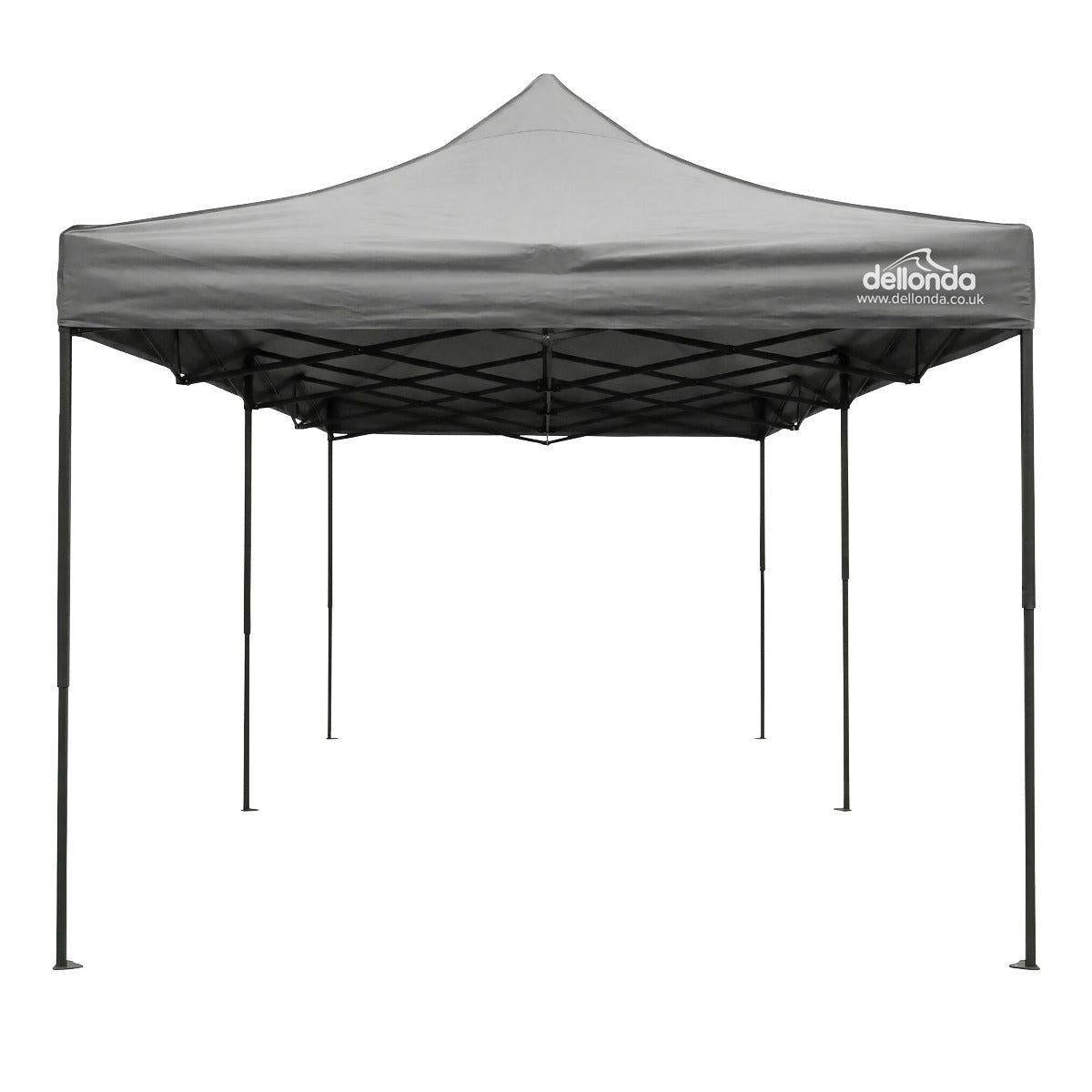 Dellonda Premium 3x6m Pop-Up Gazebo, Heavy Duty, PVC Coated, Water-Resistant Fabric, Supplied with Carry Bag, Rope, Stakes & Weight Bags - Grey Canopy DG141