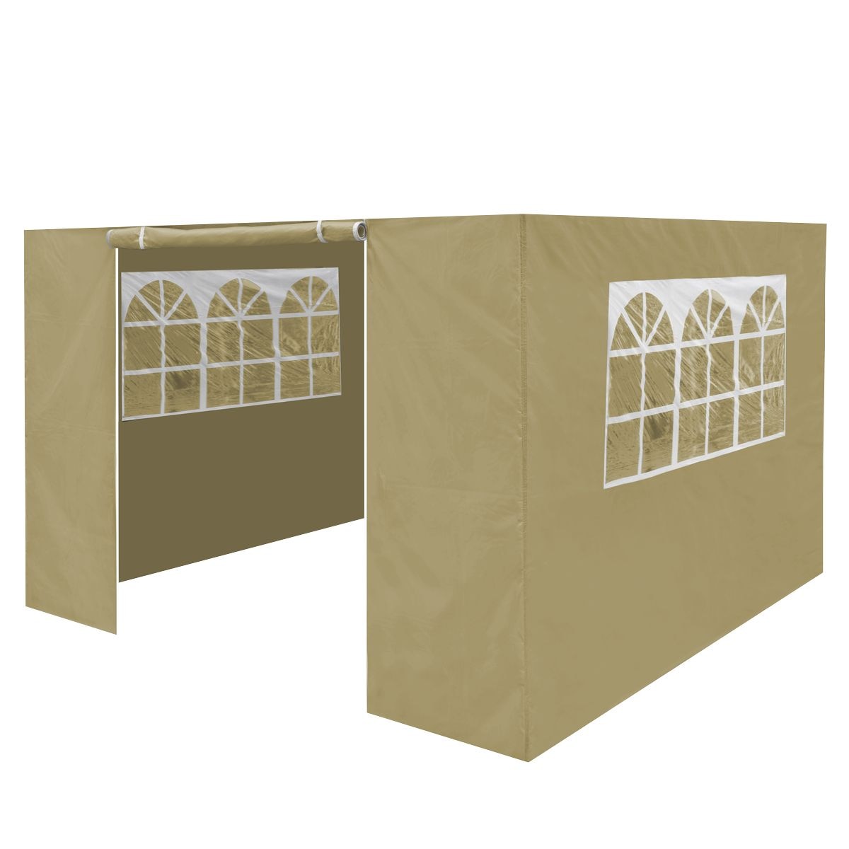 Dellonda Premium Side Walls/Doors/Windows for Gazebo/Marquee, Fits 2 x 2m Models - Beige - Image 1