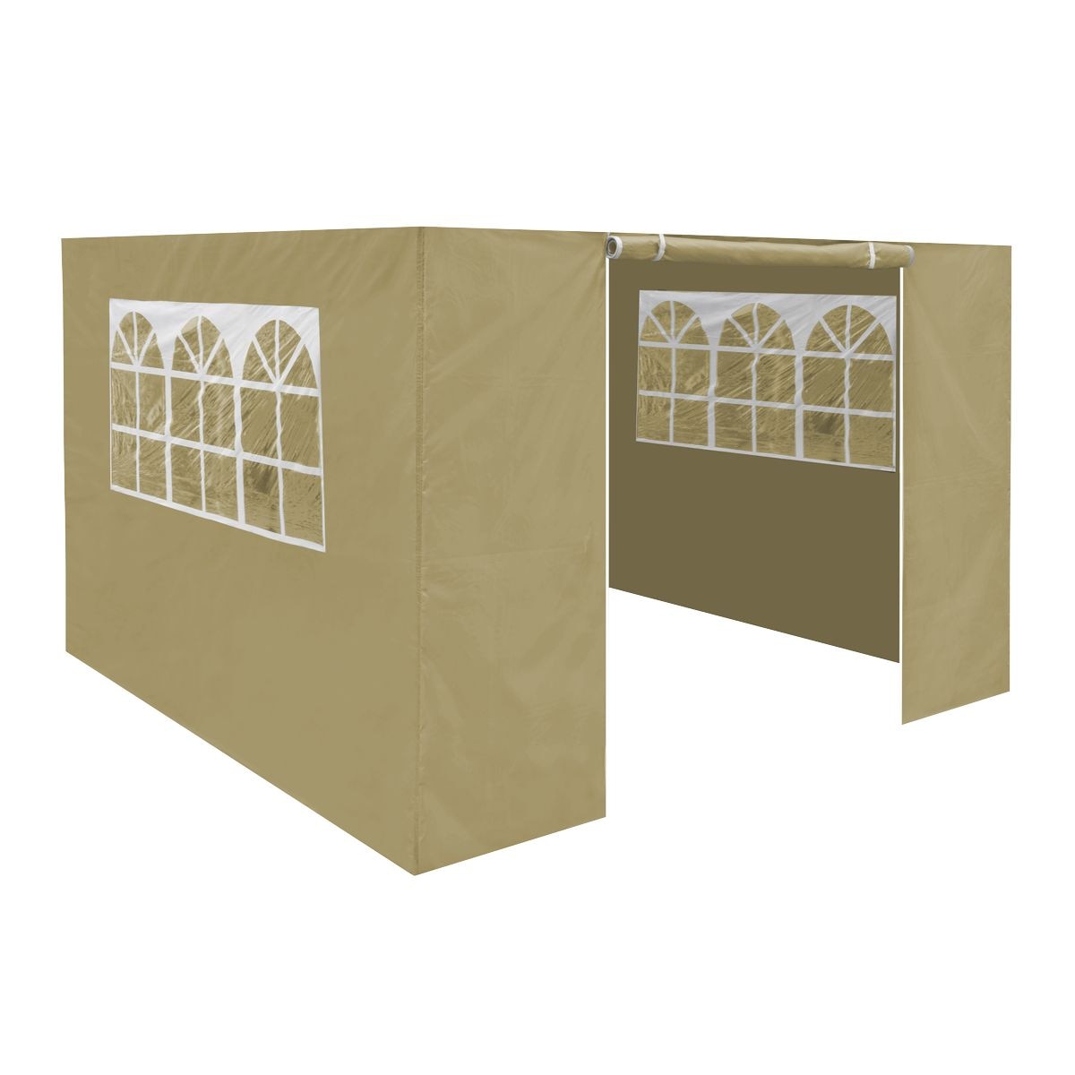 Dellonda Premium Side Walls/Doors/Windows for Gazebo/Marquee, Fits 2 x 2m Models - Beige - Image 2