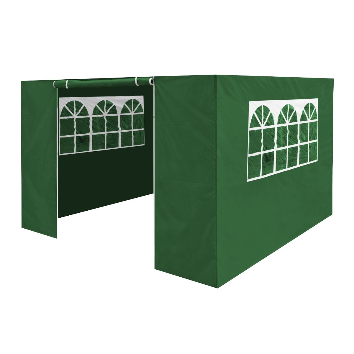 Dellonda Premium Side Walls/Doors/Windows for Gazebo/Marquee, Fits 2 x 2m Models - Dark Green - Image 1