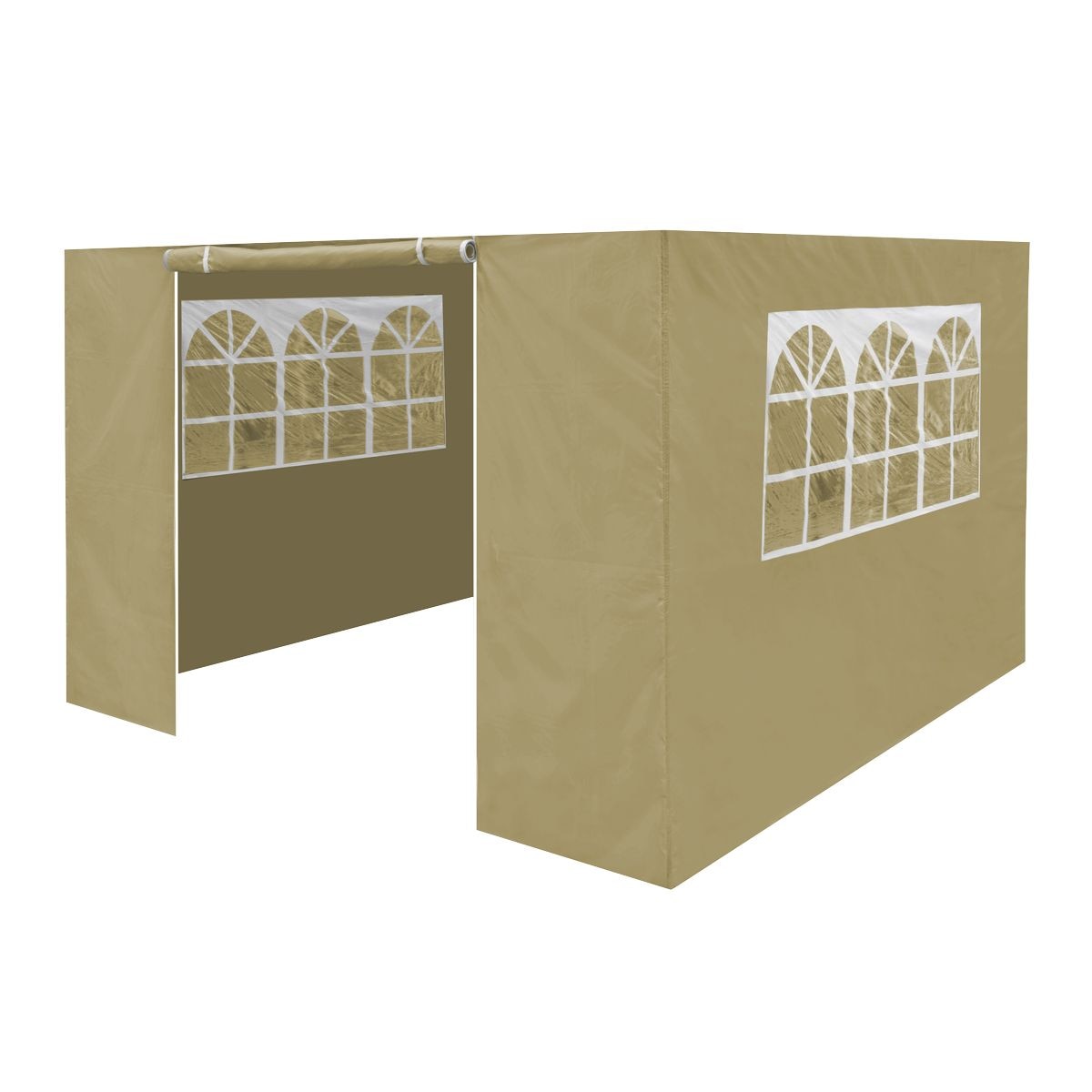 Dellonda Premium Gazebo/Marquee Side Walls/Doors/Windows, Fits 3 x 3m Models - Beige - Image 1
