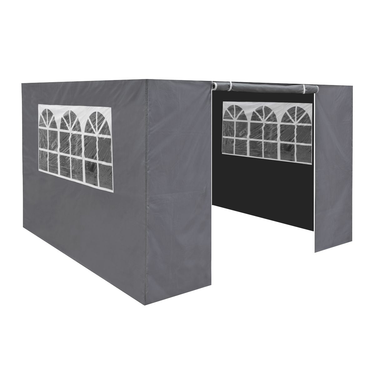 Dellonda Premium Gazebo/Marquee Side Walls/Doors/Windows, Fits 3 x 3m Models - Grey - Image 2