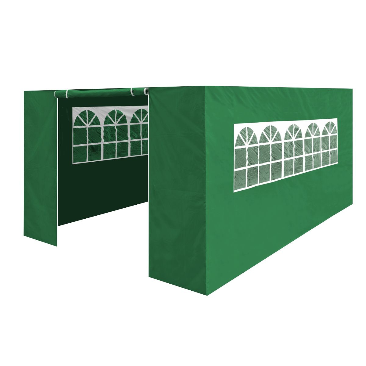 Dellonda Premium Side Walls/Doors/Windows for Gazebo/Marquee, Fits 3 x 4.5m Models - Dark Green - Image 1