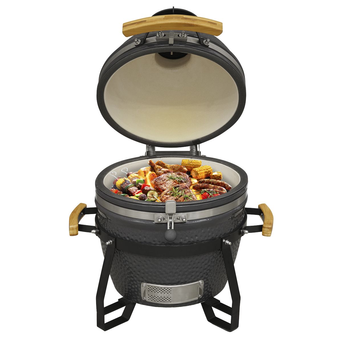 Dellonda Deluxe 16"(40cm) Ceramic Kamado Style BBQ - Image 8