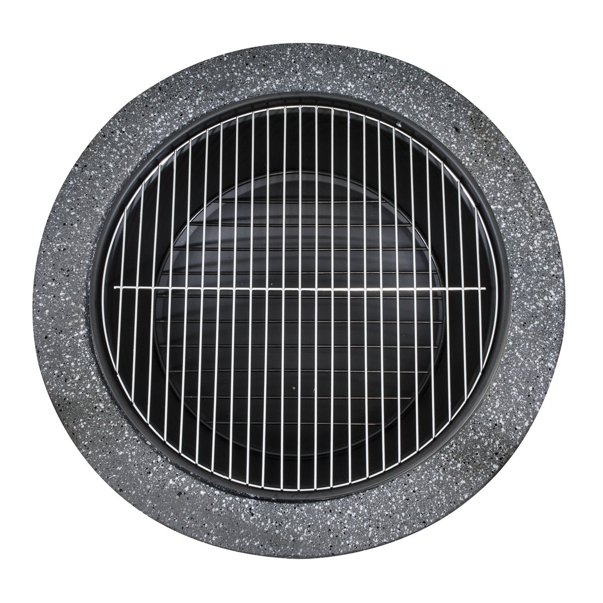 Dellonda Round MgO Fire Pit with BBQ Grill & Safety Mesh Screen 60cm - Dark Grey DG189