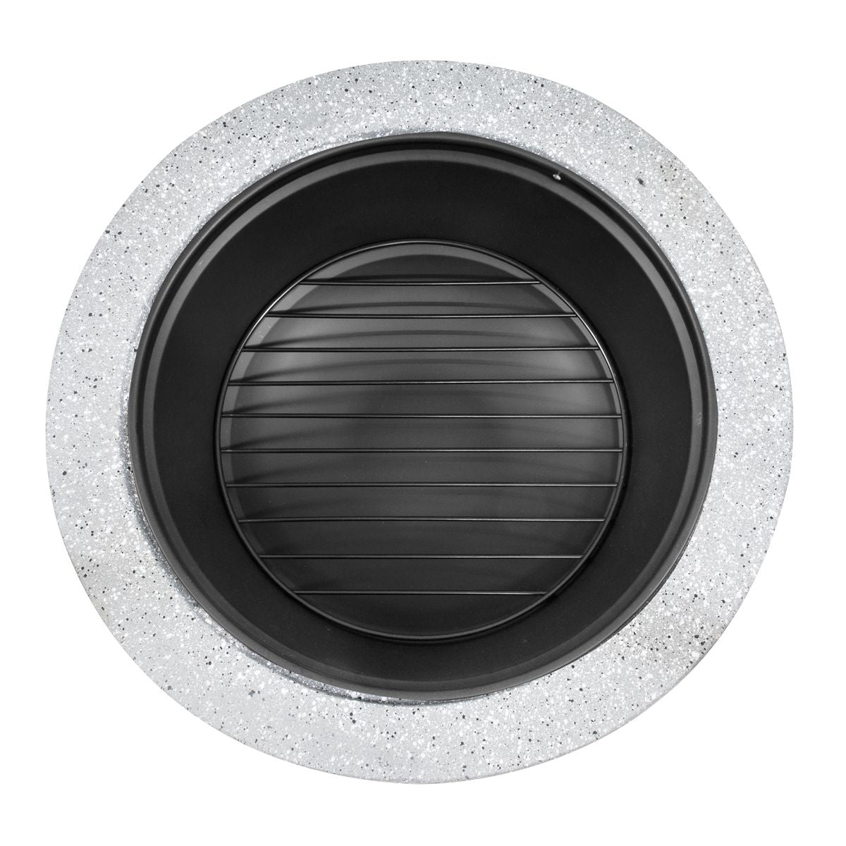 Dellonda Round MgO Fire Pit with BBQ Grill, √ò75cm, Safety Mesh Screen - Light Grey - Image 5