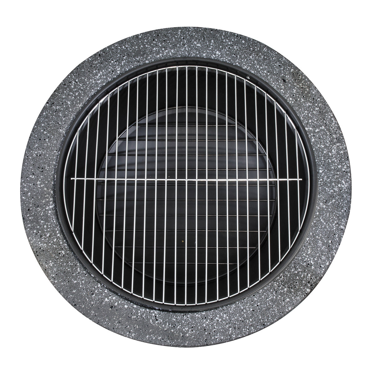 Dellonda Round MgO Fire Pit with BBQ Grill & Safety Mesh Screen 75cm - Dark Grey DG191