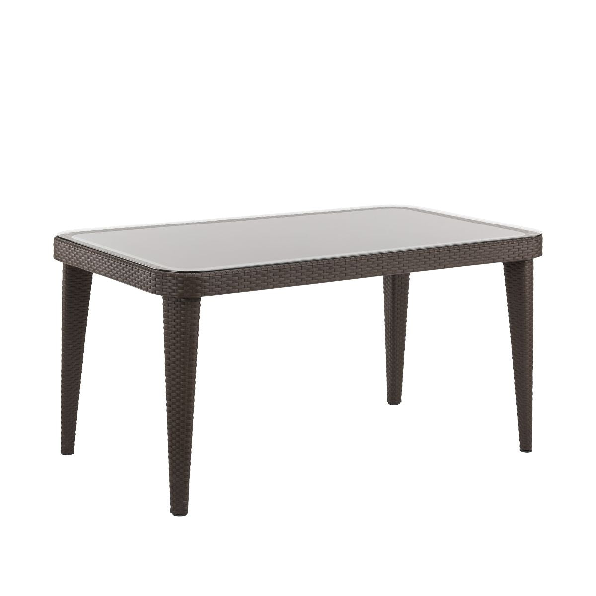 Dellonda Polypropylene/Fibreglass Dining Tables 150 x 90 x 76cm - Dark Brown - Image 1