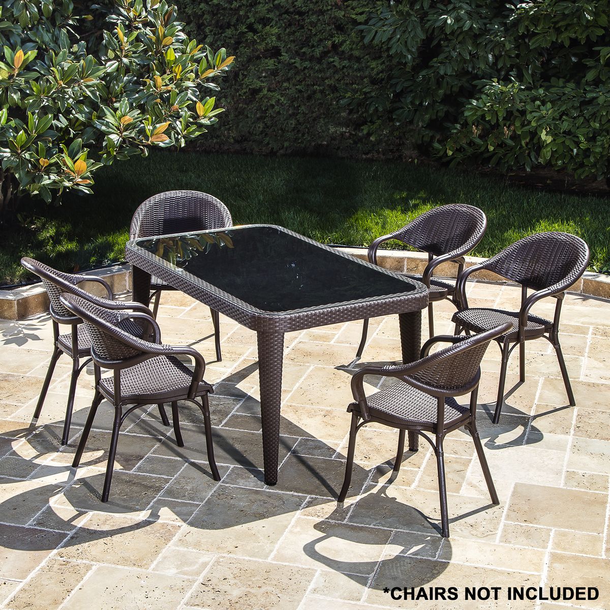 Dellonda Polypropylene/Fibreglass Dining Tables 150 x 90 x 76cm - Dark Brown - Image 5