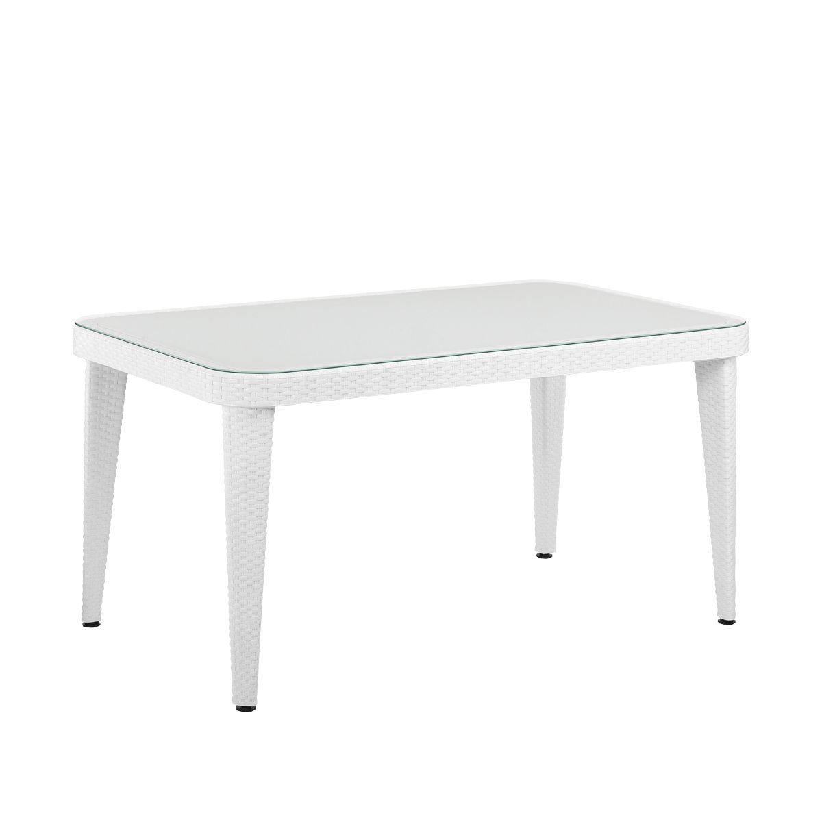 Dellonda Polypropylene/Fibreglass Dining Tables 150 x 90 x 76cm - Ivory White - Image 1