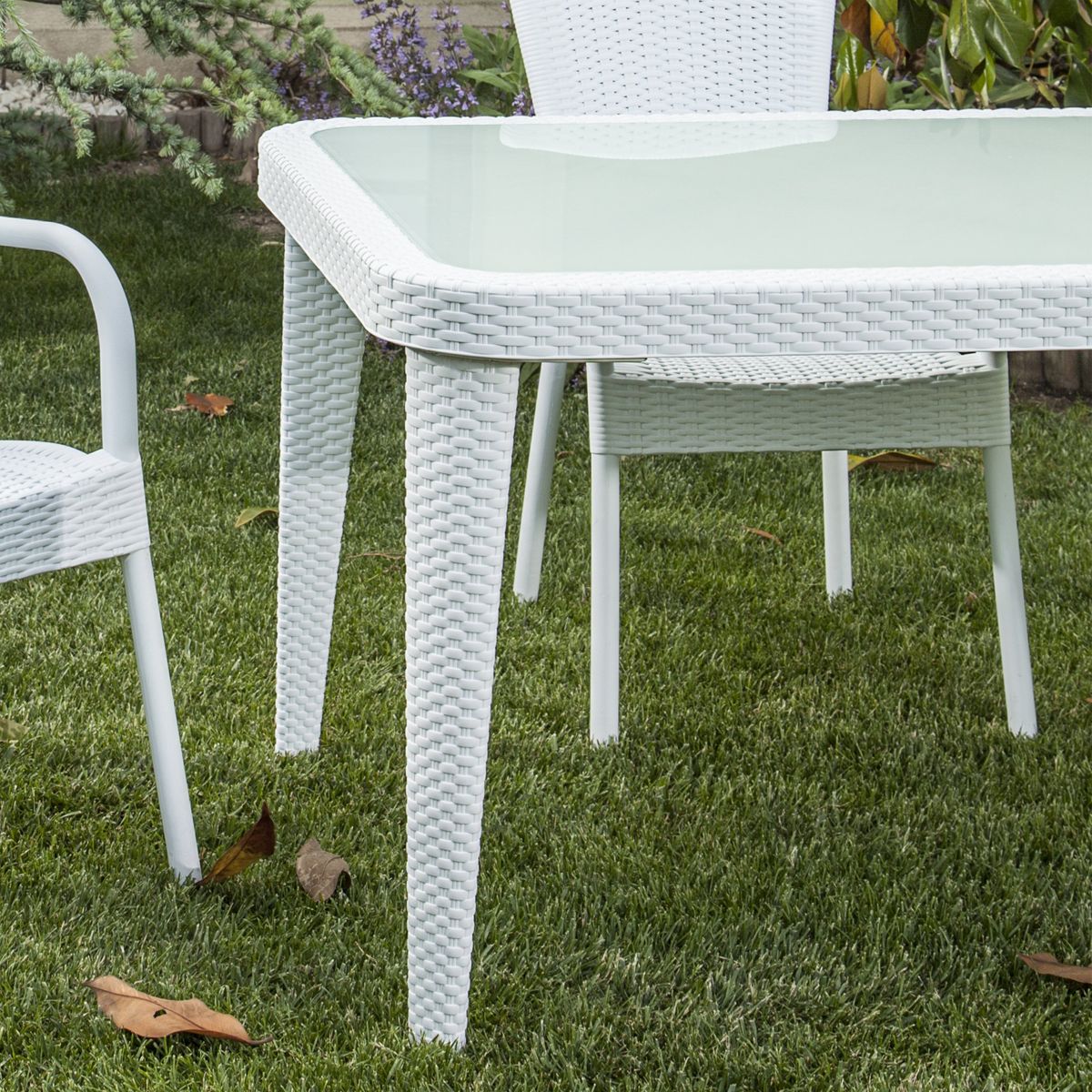 Dellonda Polypropylene/Fibreglass Dining Tables 150 x 90 x 76cm - Ivory White - Image 8