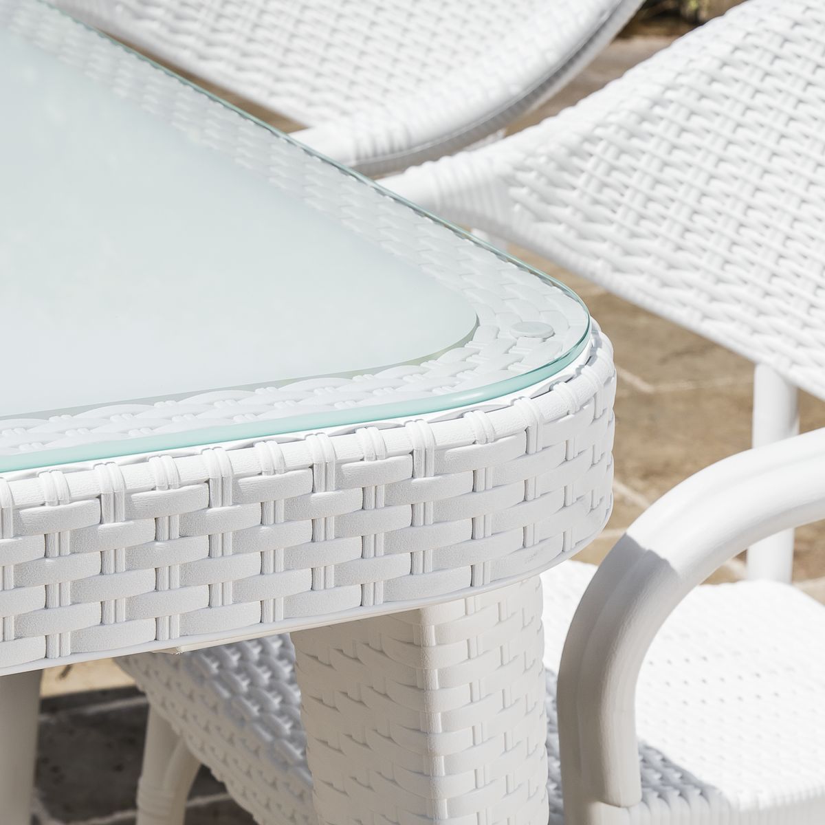 Dellonda Polypropylene/Fibreglass Dining Tables 150 x 90 x 76cm - Ivory White - Image 9
