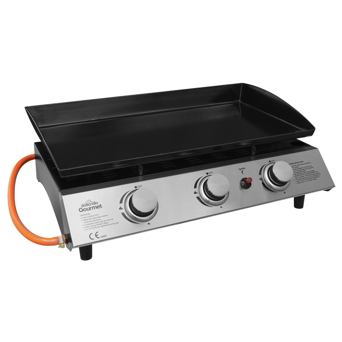 Dellonda 3 Burner Portable Gas Plancha - Image 1