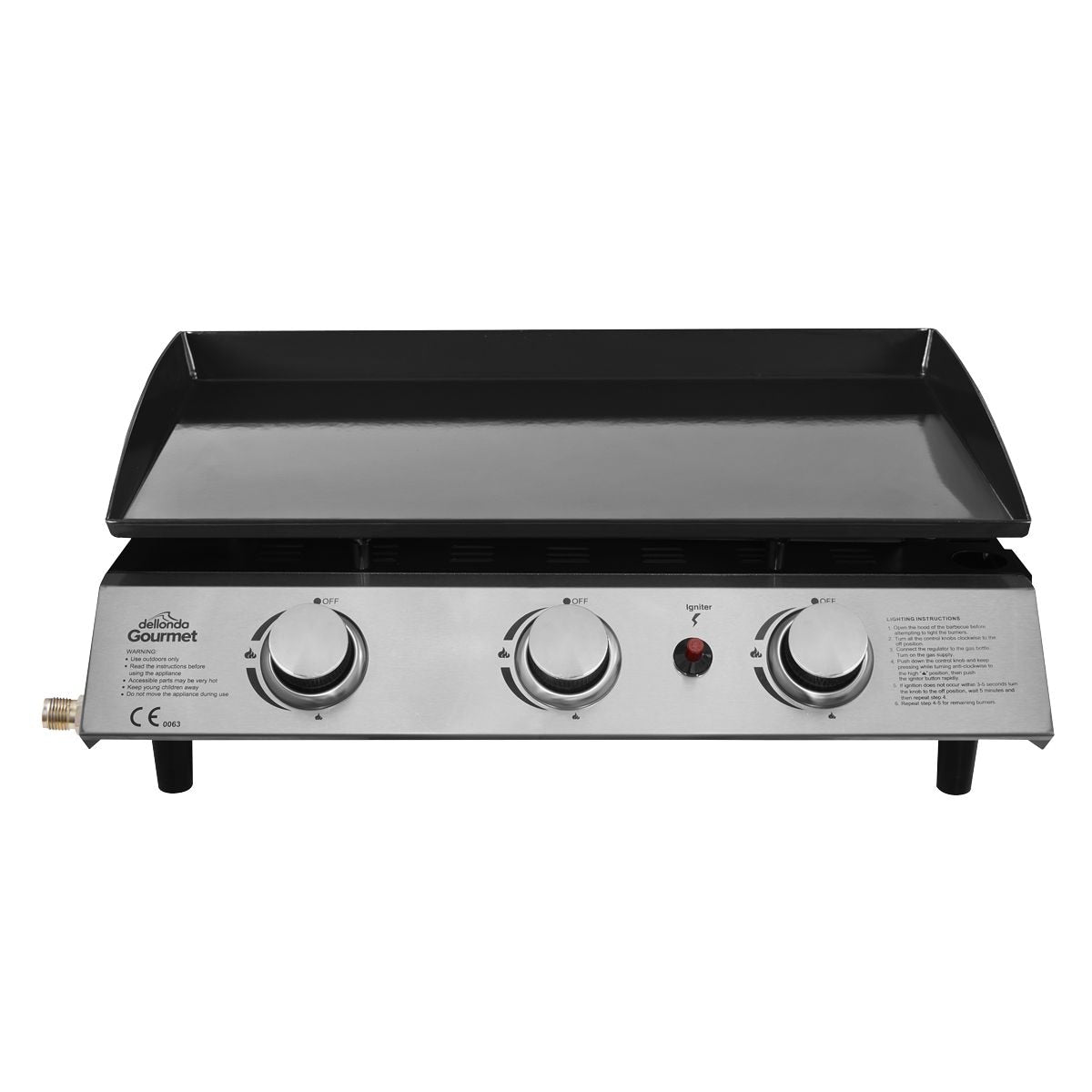 Dellonda 3 Burner Portable Gas Plancha - Image 3