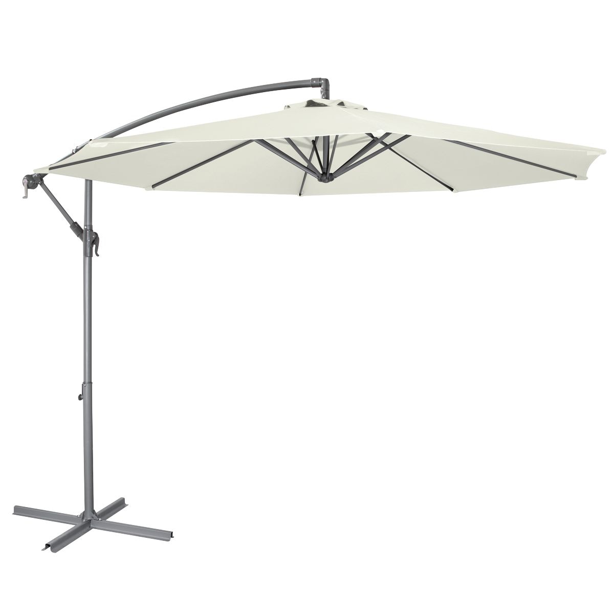 Dellonda Banana Parasol with Cover 3m - Cream - DG265