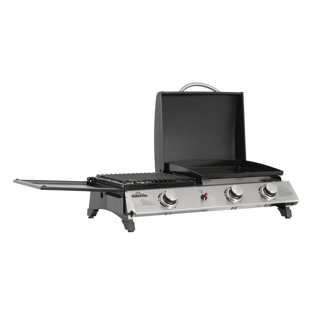 Dellonda 3 Burner Stainless Steel Portable Gas Plancha/Grill 8.5kW - DG276